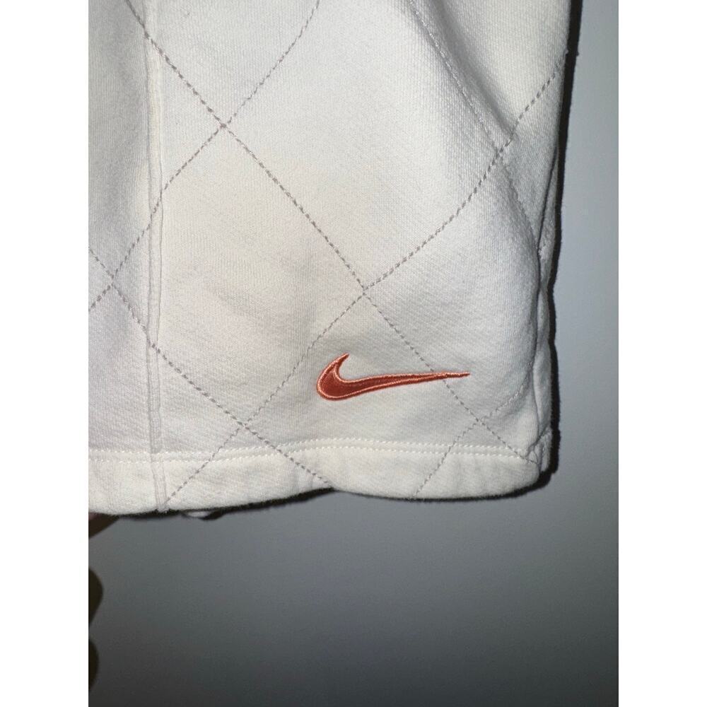Nike Sportswear Fleece Lined Quilted Diamond Cream Sweat Shorts Women's Large - Picture 4 of 7